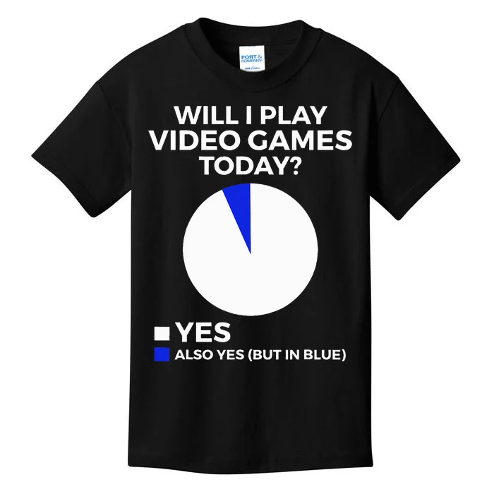 Will I Play Video Games Today Funny Gamer Gaming Kids T-Shirt