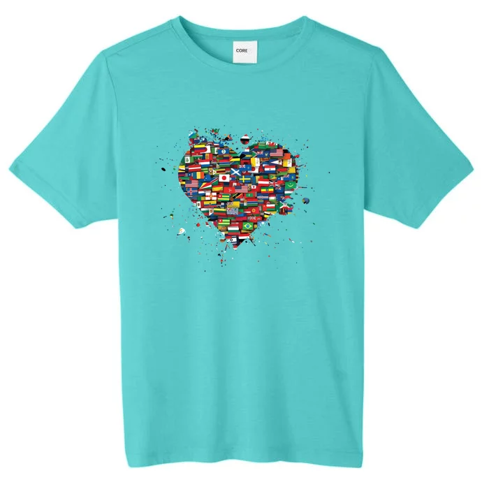 World International People Hu Flags Heart Countries Gift ChromaSoft Performance T-Shirt