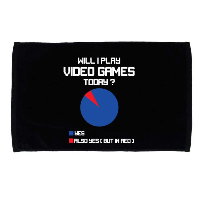 Will I Play Video Games Today Funny Gamer Gaming Lovers Microfiber Hand Towel