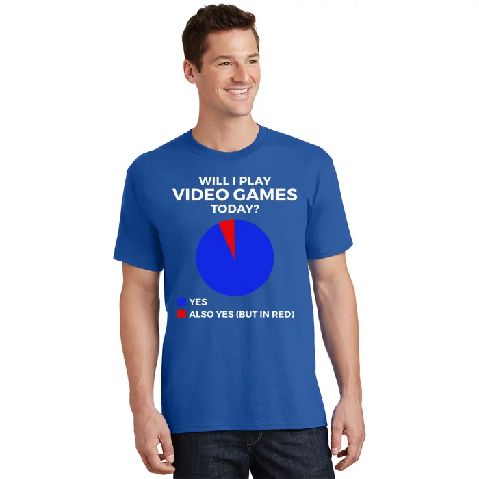 Will I Play Video Games Today Funny Gamer Gaming Short Sleeve T-Shirt