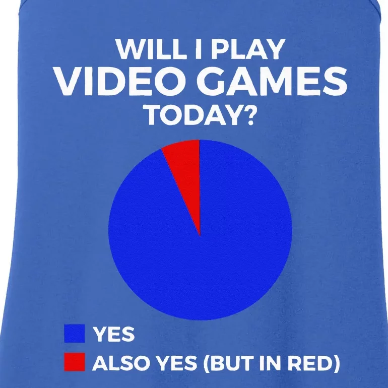 Will I Play Video Games Today Funny Gamer Gaming Short Sleeve Ladies Essential Tank