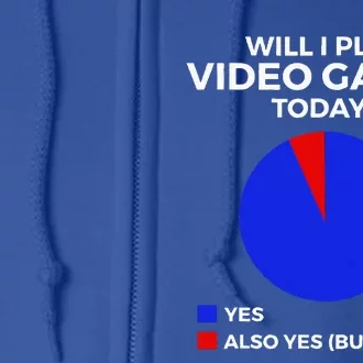 Will I Play Video Games Today Funny Gamer Gaming Short Sleeve Full Zip Hoodie