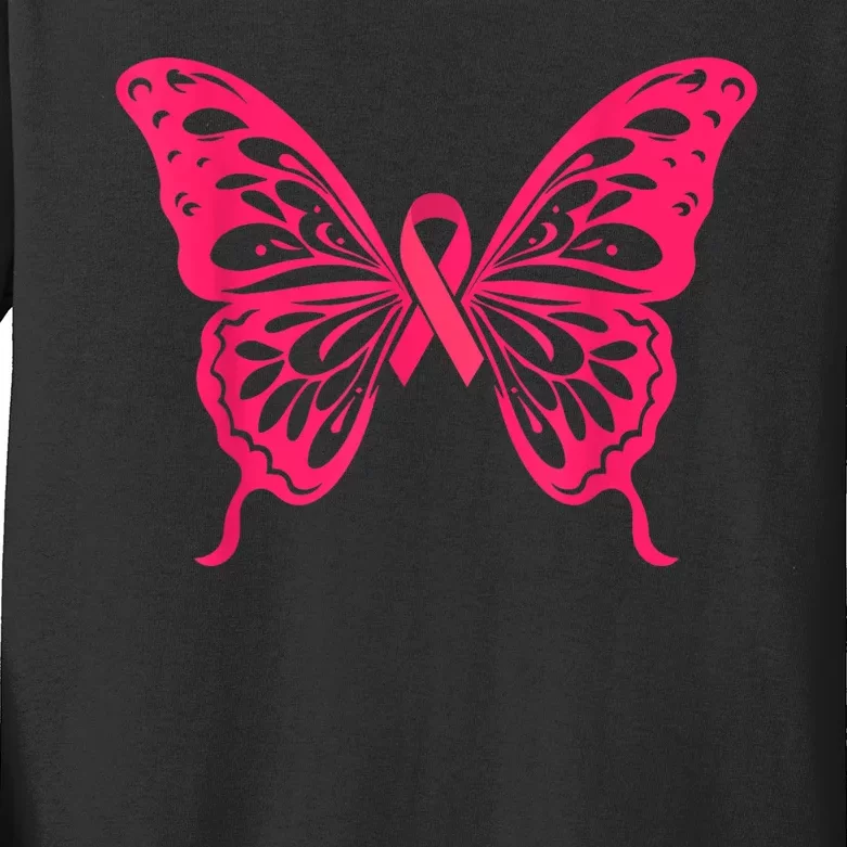 Wear It Pink Breast Cancer Shirts Ribbon Breast Cancer Pink Kids Long Sleeve Shirt