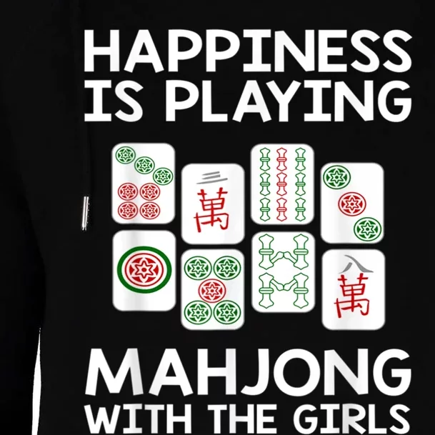 Womens,Happiness Is Playing Mahjong Womens Funnel Neck Pullover Hood