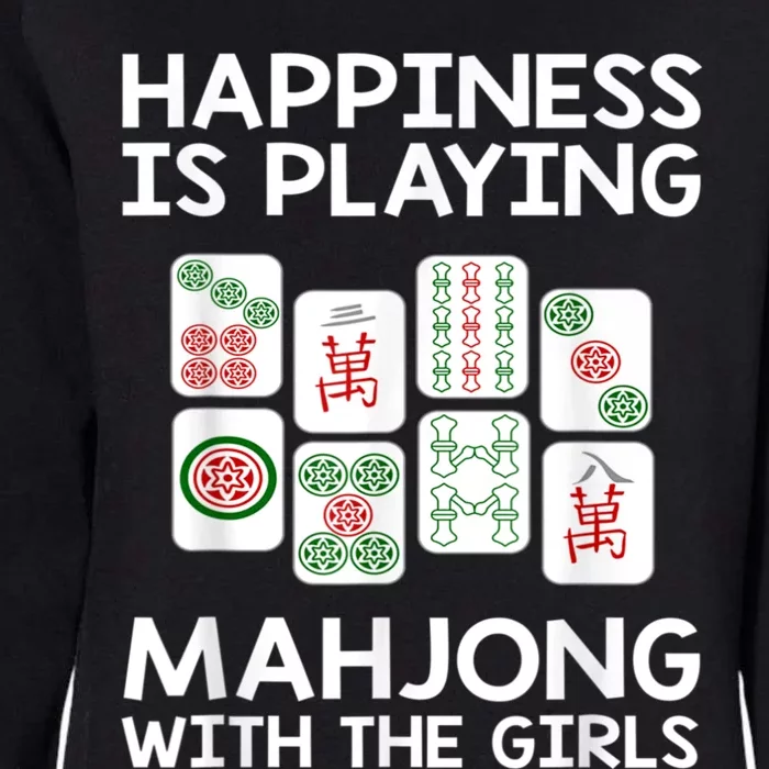 Womens,Happiness Is Playing Mahjong Womens California Wash Sweatshirt