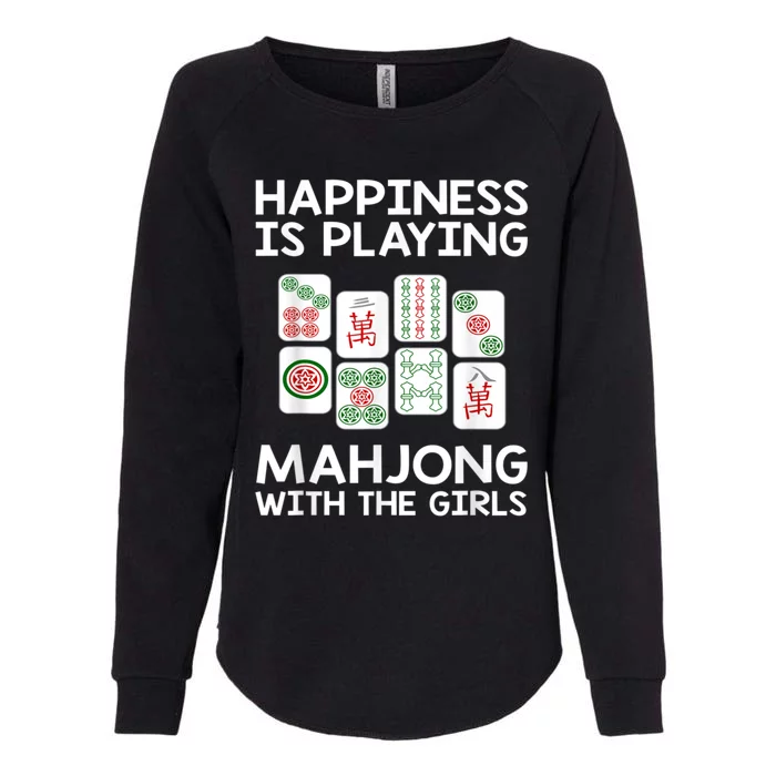 Womens,Happiness Is Playing Mahjong Womens California Wash Sweatshirt