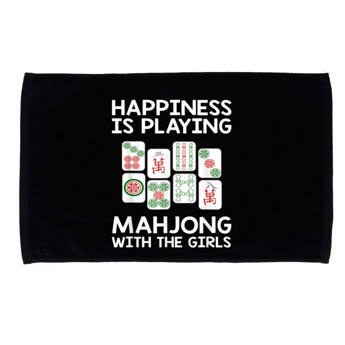 Womens,Happiness Is Playing Mahjong Microfiber Hand Towel