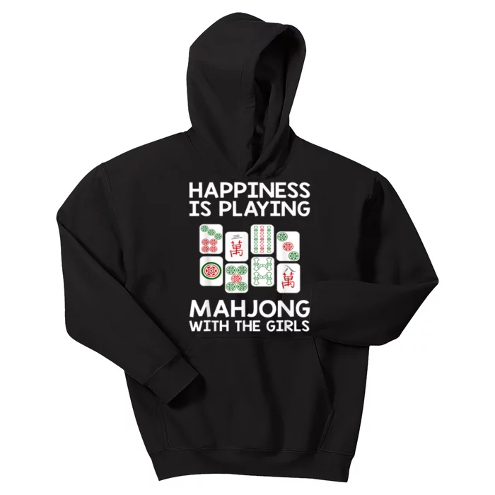 Womens,Happiness Is Playing Mahjong Kids Hoodie