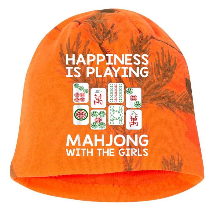 Womens,Happiness Is Playing Mahjong Kati - Camo Knit Beanie