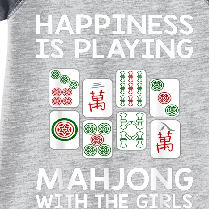 Womens,Happiness Is Playing Mahjong Infant Baby Jersey Bodysuit