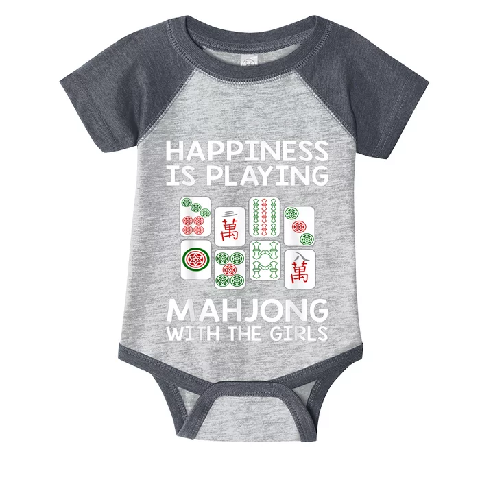 Womens,Happiness Is Playing Mahjong Infant Baby Jersey Bodysuit