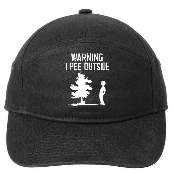 Warning I Pee Outside Funny Boy Peeing Camping 7-Panel Snapback Hat