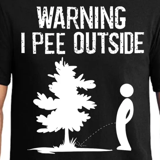 Warning I Pee Outside Funny Boy Peeing Camping Pajama Set