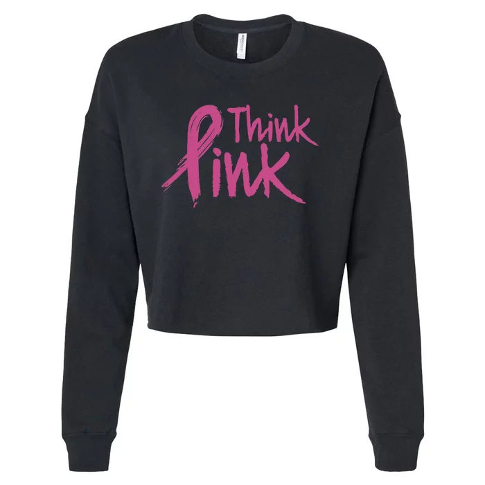 Wear It Pink Breast Cancer Shirts Ribbon Breast Cancer Pink Cropped Pullover Crew