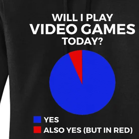 Will I Play Video Games Today Funny Gamer Gaming Women's Pullover Hoodie