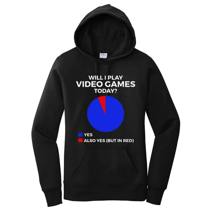 Will I Play Video Games Today Funny Gamer Gaming Women's Pullover Hoodie