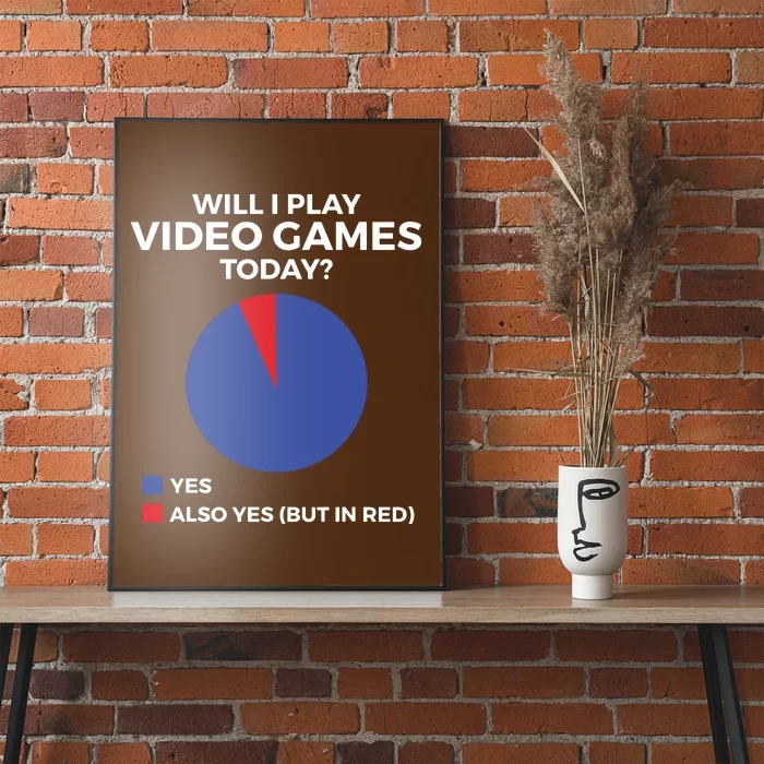 Will I Play Video Games Today Funny Gamer Gaming Short Sleeve Poster