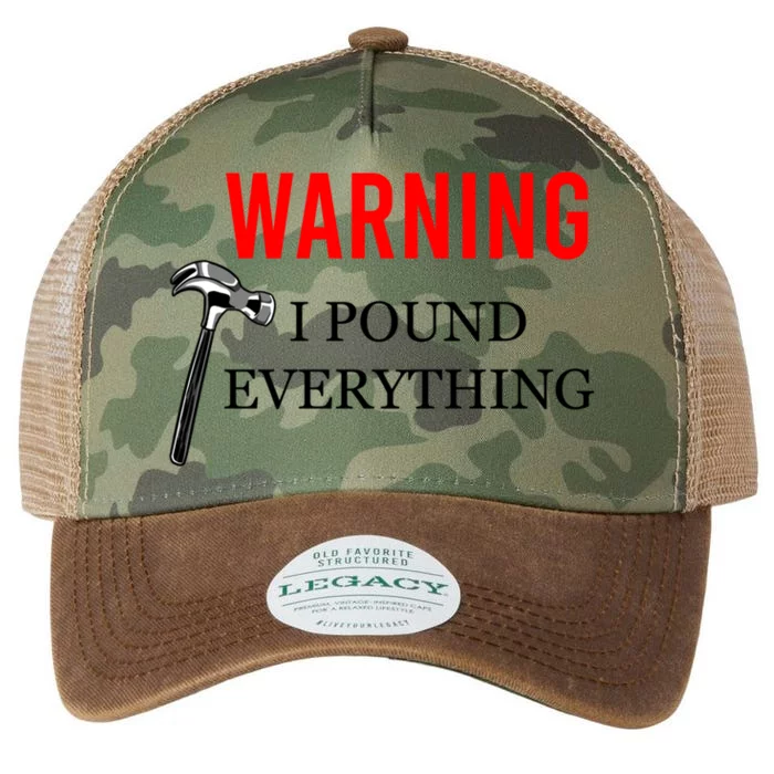 Warning I Pound Everything Funny Woodworker Carpenter Gift Legacy Tie Dye Trucker Hat