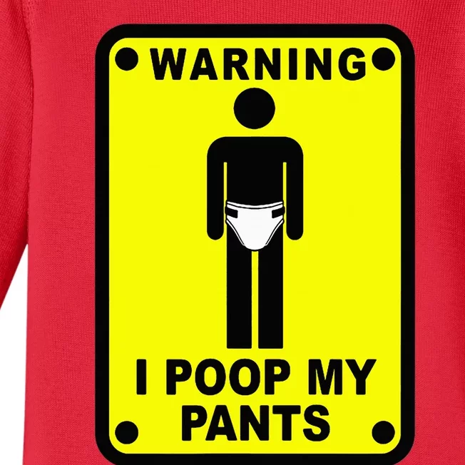 Warning I Poop My Pants Baby Long Sleeve Bodysuit