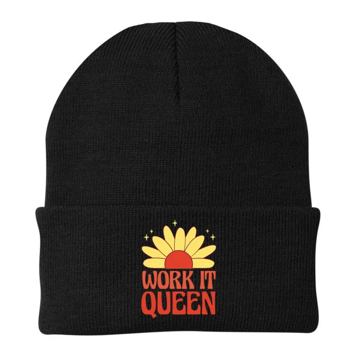 Work It Queen Sunflower Cute Gift Knit Cap Winter Beanie