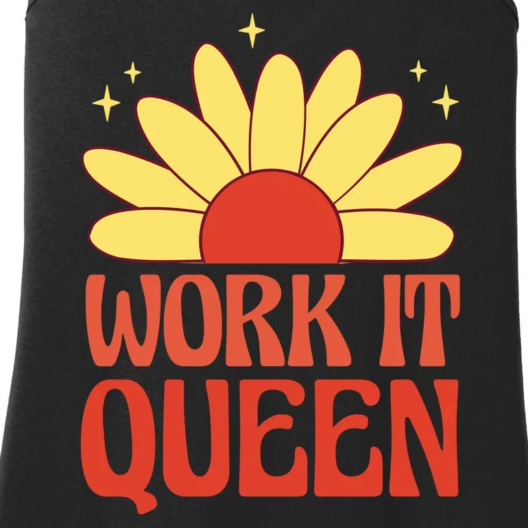 Work It Queen Sunflower Cute Gift Ladies Essential Tank