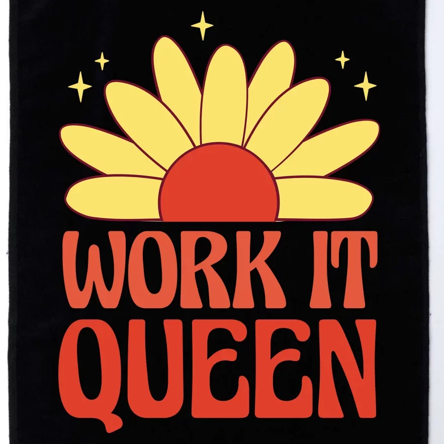 Work It Queen Sunflower Cute Gift Platinum Collection Golf Towel