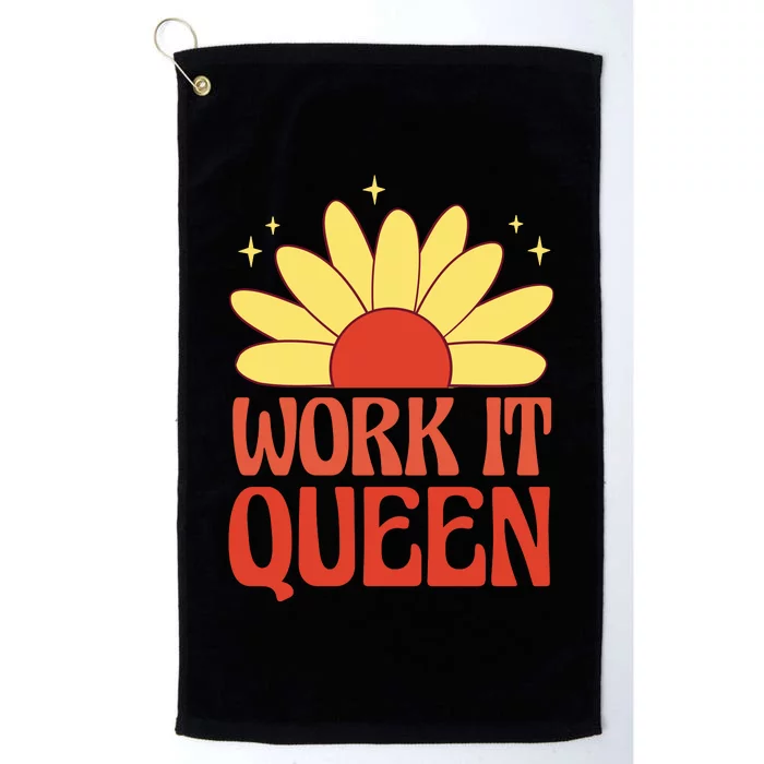 Work It Queen Sunflower Cute Gift Platinum Collection Golf Towel