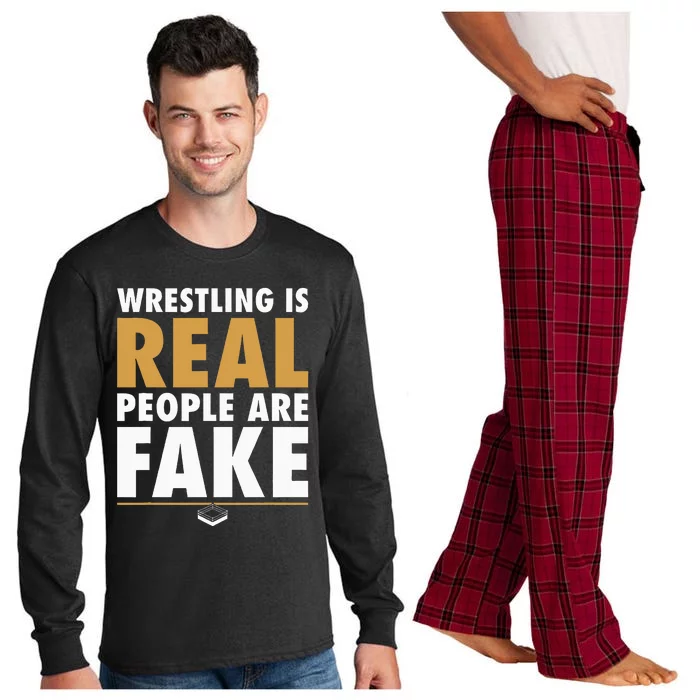 Wrestling Is Real People Are Fake Pro Wrestling Smark Long Sleeve Pajama Set