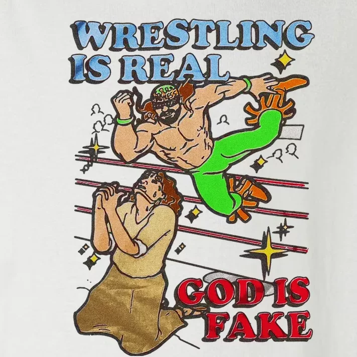 Wrestling Is Real God Is Fake Wrestler Funny Gift Trending Toddler Long Sleeve Shirt