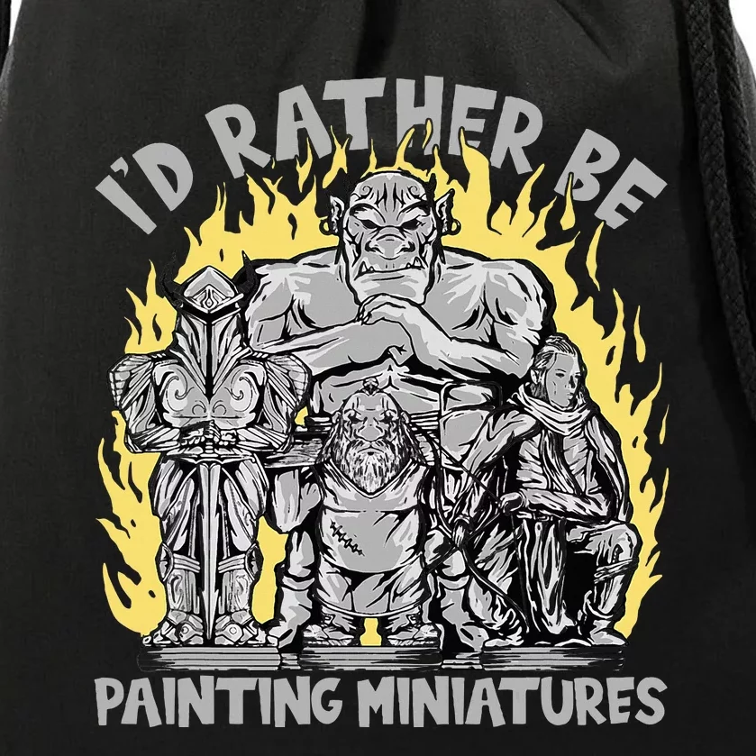 Wargaming ID Rather Be Painting Miniatures Drawstring Bag