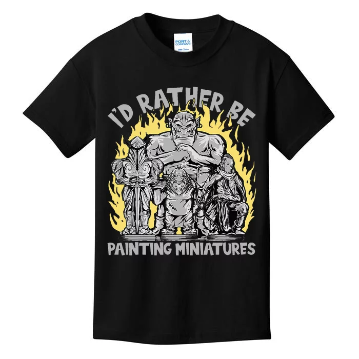 Wargaming ID Rather Be Painting Miniatures Kids T-Shirt