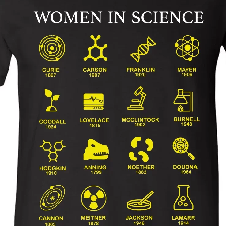 Women In Science Feminist V-Neck T-Shirt