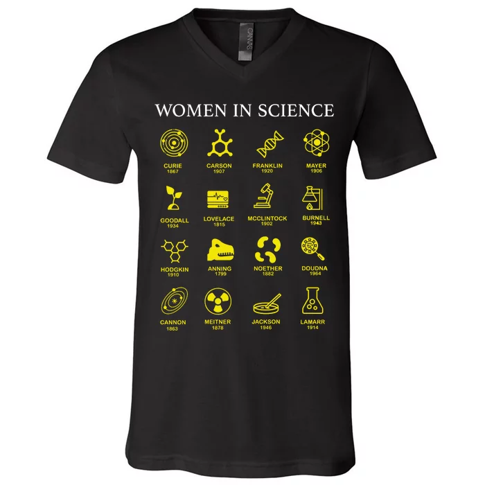 Women In Science Feminist V-Neck T-Shirt