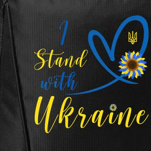 Wo I Stand With Ukraine Heart Sunflower Flag Symbol Cute Gift City Backpack