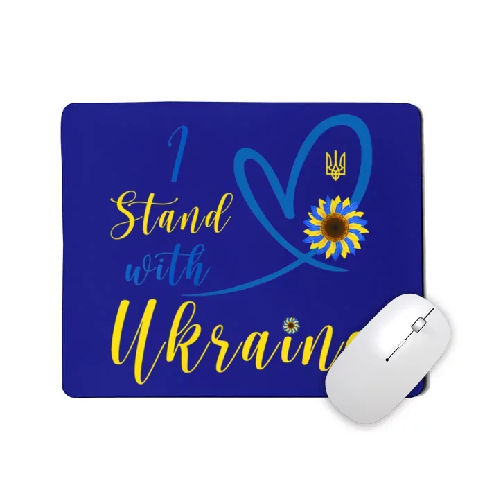 Wo I Stand With Ukraine Heart Sunflower Flag Symbol Cute Gift Mousepad