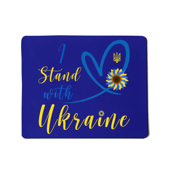 Wo I Stand With Ukraine Heart Sunflower Flag Symbol Cute Gift Mousepad