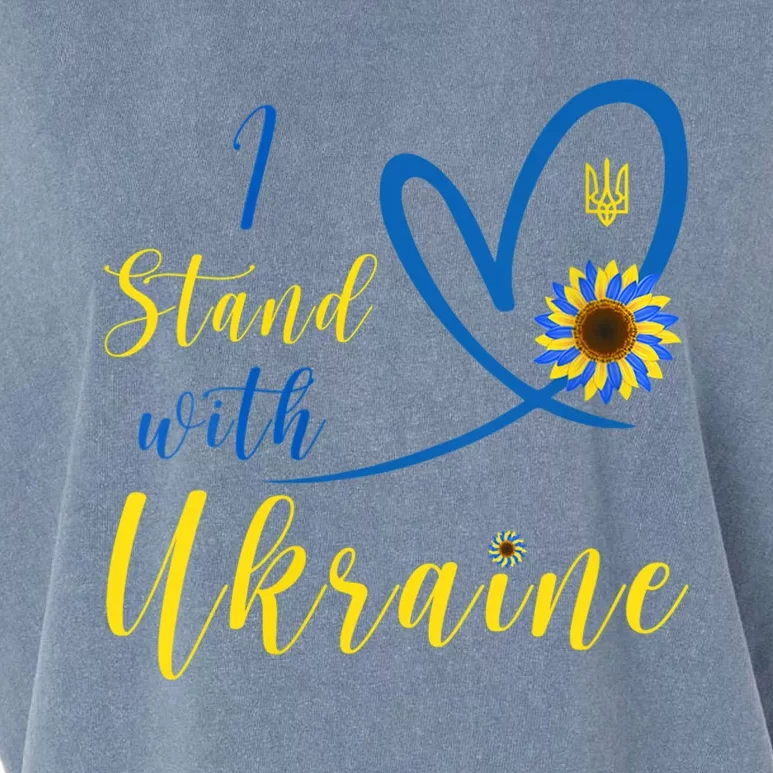 Wo I Stand With Ukraine Heart Sunflower Flag Symbol Cute Gift Garment-Dyed Women's Muscle Tee