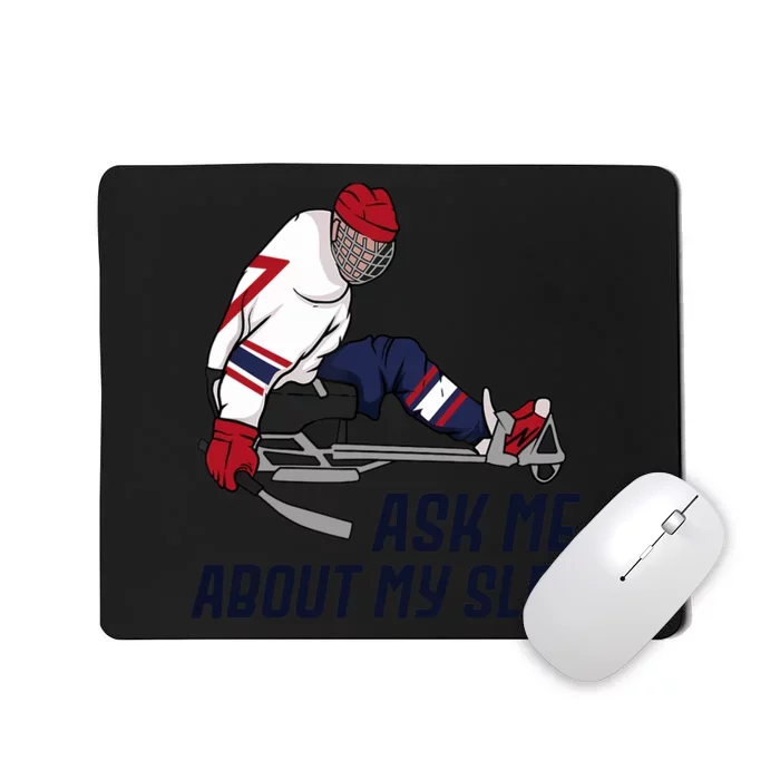 Wheelchair Ice Sled Hockey Handicap Sport Disabled Player Mousepad