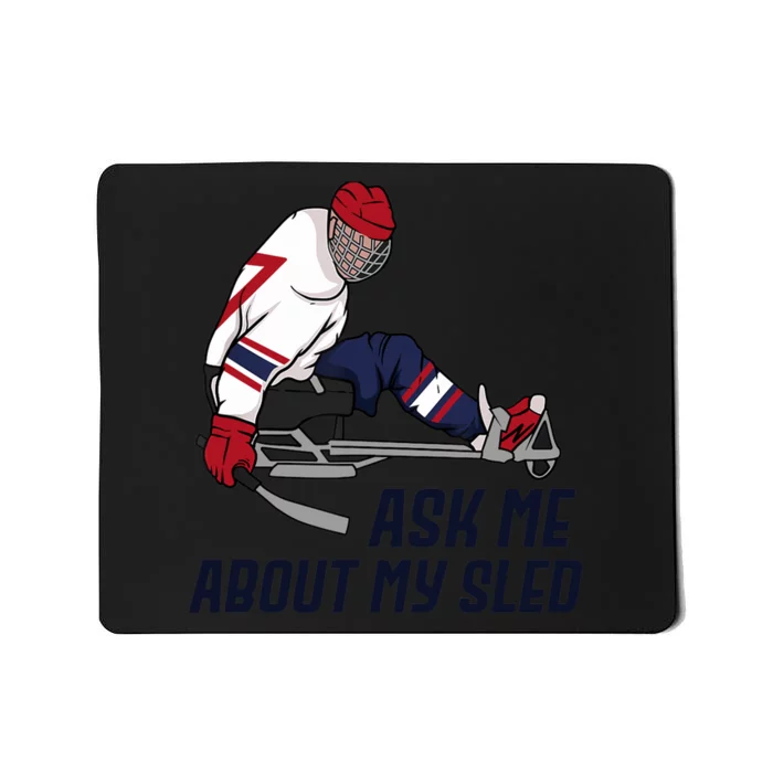 Wheelchair Ice Sled Hockey Handicap Sport Disabled Player Mousepad