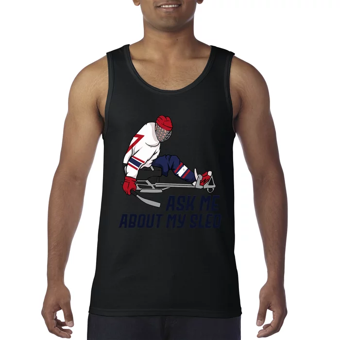 Wheelchair Ice Sled Hockey Handicap Sport Disabled Player Tank Top