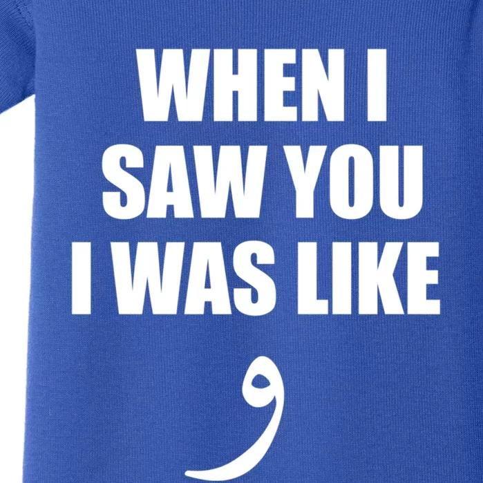 When I Saw You I Was Like Waw Funny Arabic Quote Gift Baby Bodysuit