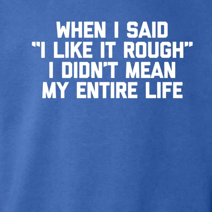 When I Said I Like It Rough I Didnt Mean My Entire Life Gift Toddler Hoodie