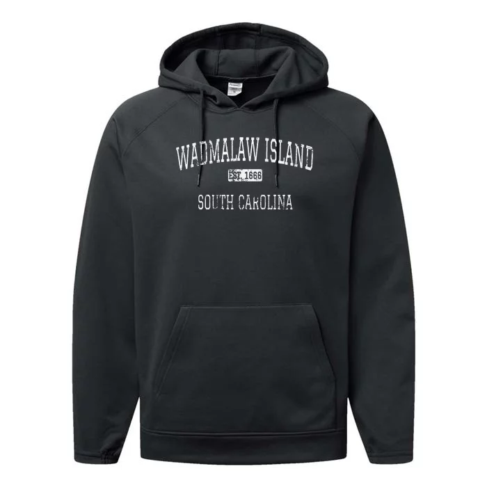 Wadmalaw Island South Carolina Sc Vintage Performance Fleece Hoodie