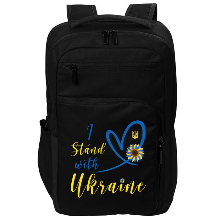 Wo I Stand With Ukraine Heart Sunflower Flag Symbol Gift Impact Tech Backpack