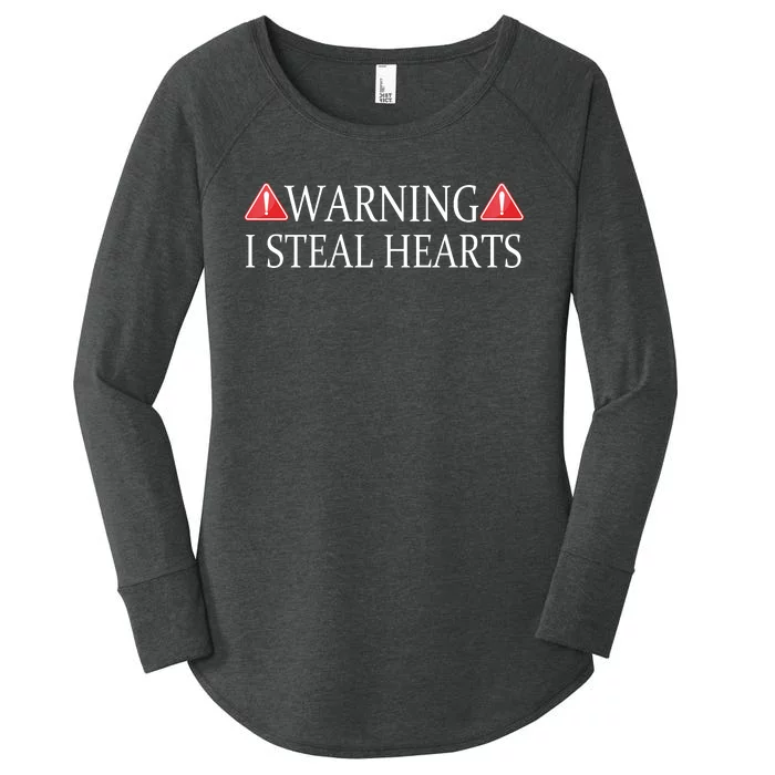 Warning I Steal Hearts Women's Perfect Tri Tunic Long Sleeve Shirt