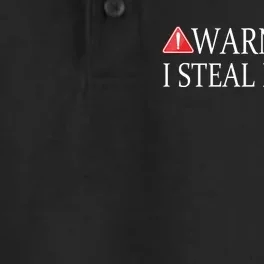 Warning I Steal Hearts Dry Zone Grid Performance Polo