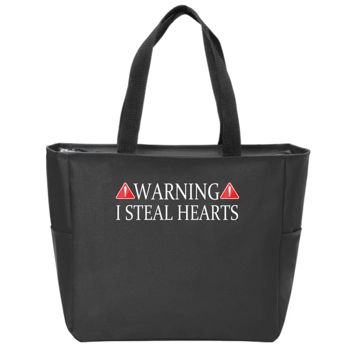 Warning I Steal Hearts Zip Tote Bag