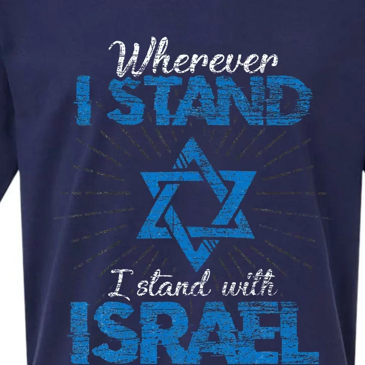 Wherever I Stand I Stand With Israel Sueded Cloud Jersey T-Shirt