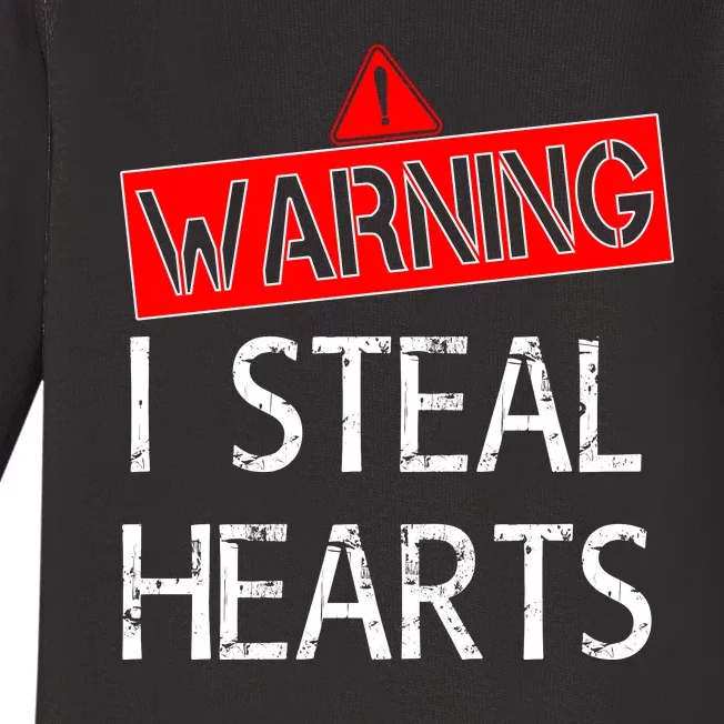 Warning I Steal Hearts Baby Long Sleeve Bodysuit