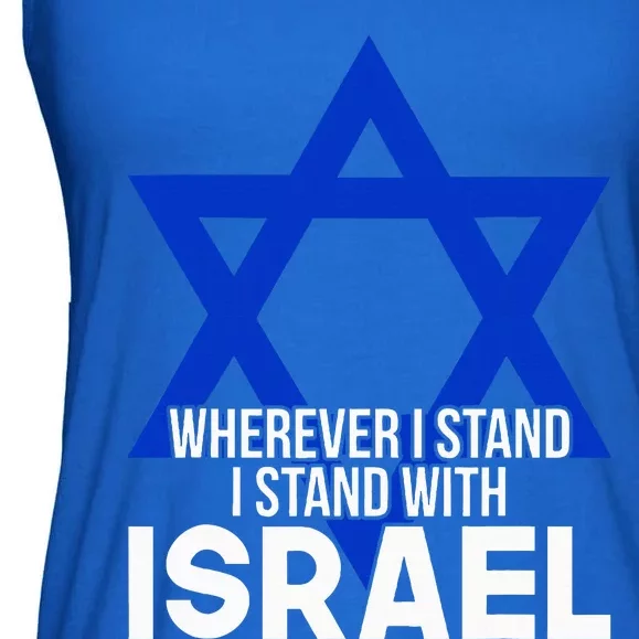 Wherever I Stand I Stand With Israel Ladies Essential Flowy Tank